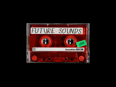 FUTURE SOUNDS brutalism design graphic green line mixtape post human red tape type typography