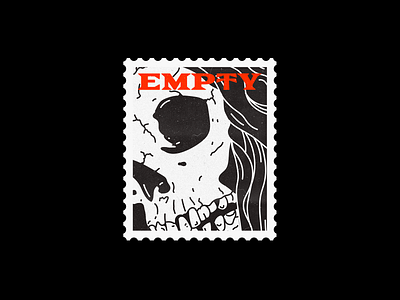 EMPTY design empty graphic illustration minimal mock up red skull stamp type typography