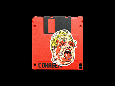 Cohagen brutalism design floppy disk graphic illustration minimal red type typography