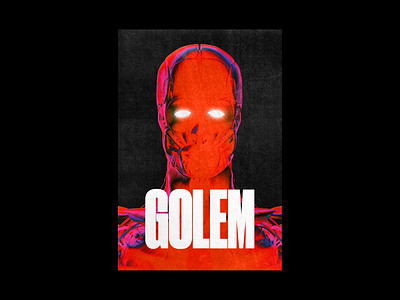 GOLEM anatomy brutalism design golem graphic human illustration iridescent minimal poster type typography