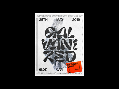 Galvanized brutalism design foil galvanized graphic minimal poster sticker type typography