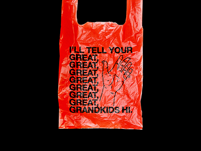 Hi brutalism design environment graphic hello illustration line minimal plastic plastic bags red satire type typography