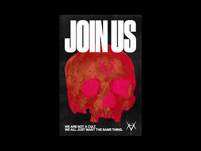 Join Us brutalism culture design graphic join minimal poster skull type typography