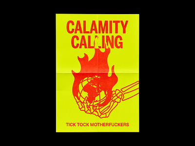 Calamity Calling brutalism calamity design doomsday graphic illustration line minimal poster red skeleton type typography world