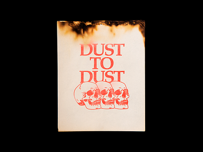 Dust To Dust brutalism burnt death design dust to dust graphic illustration line minimal poster red singed skull type typography