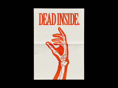 𝐃𝐄𝐀𝐃 𝐈𝐍𝐒𝐈𝐃𝐄. brutalism dead inside death design graphic hand illustration line minimal poster red type typography
