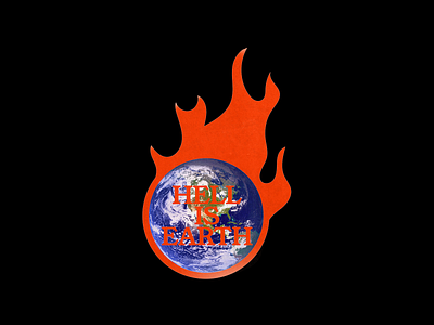 Hell Is Earth design earth global warming graphic hell hot minimal pollution red sticker type typography