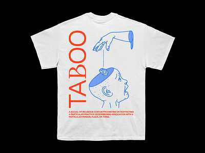 Taboo T-Shirt brutalism design everpress graphic illustration minimal red t shirt taboo type typography