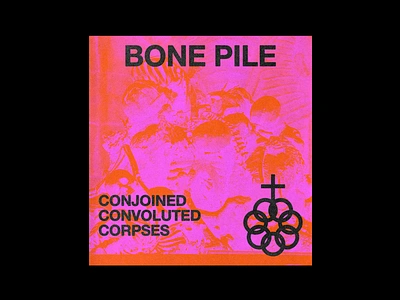 6/21 BONE PILE bones brutalism death design graphic halloween minimal poster red skull type typography