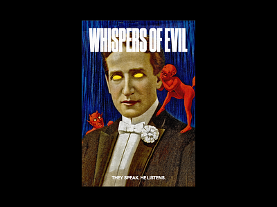 10/21 Whispers of Evil brutalism design devil devils graphic halloween minimal poster satan type typography whisper worship