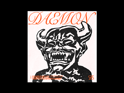 11/21 𝓓𝓐𝓔𝓜𝓞𝓝 brutalism daemon demon design graphic halloween illustration minimal poster script type typography