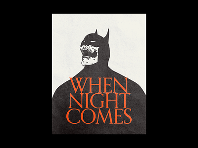 12/21 When Night Comes batman brutalism design graphic halloween illustration line minimal night poster red skull type typography