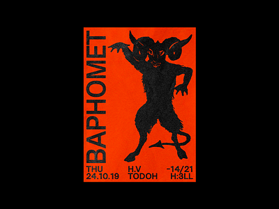 14/21 Baphomet baphomet brutalism design graphic illustration minimal occult poster red satan type typography