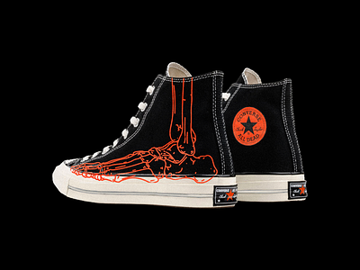 20/21 All-Dead Chuck 70s chuck taylor converse design footsteps graphic halloween illustration minimal nike red skeleton sneakers spooktober trainers