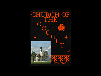19/21 Church of the Occult brutalism church design graphic halloween midsommar minimal occult poster type typography