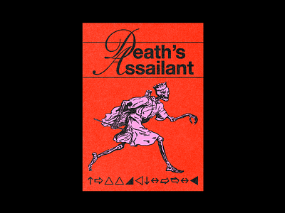 201. 𝒟eath's 𝒜ssailant brutalism crown death design graphic illustration minimal poster red skeleton type typography