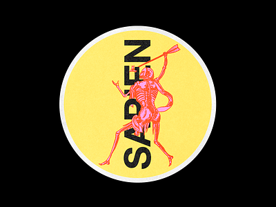 206. SAPIEN brutalism design graphic illustration minimal pink red sapien sticker type typography yellow