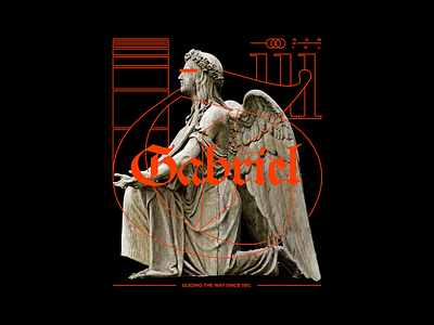 Gabriel angel brutalism christmas design gabriel graphic minimal statue type typography