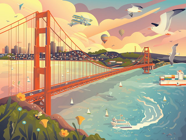 Golden Gate Bridge Puzzle by Charles House on Dribbble