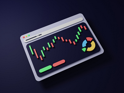 Stocks Trading 3D UI Concept