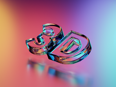 Glass 3D 3d b3d bevel blender colorfull cycles font glass glossy light lighting material metall metallic render shader text