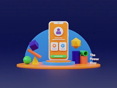 Power User Phone 3d 3dart 3dui b3d basics blender3d circle colorful cone cube cycles highcontrast mobile mobile ui pastel phone shape sphere sylinder ui