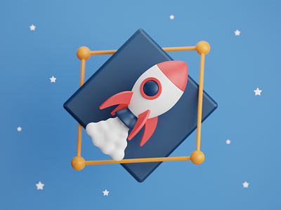 To infinity... and beyond 🚀 3d b3d blender blue cloud cycles icon illustration launch logo model modelling red rocket sky space star toy toystory travel