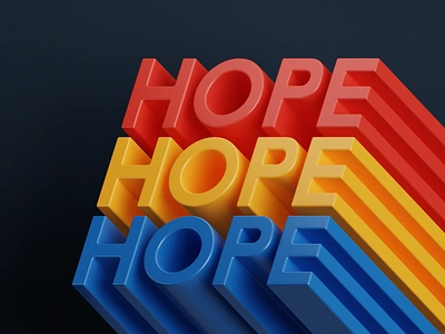 Hope 23d 3d 3dart b3d blender blender3d box caligraphy cycles hope hopeful icon illustraion lowpoly render shiny text textart type typography