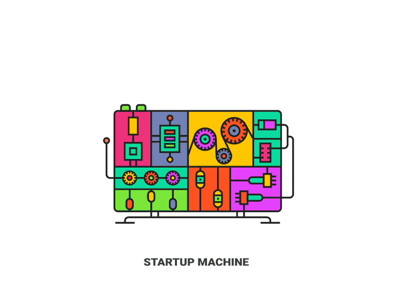 Startup Machine after effects animation factory graphic infographic machine motion motion graphic startup