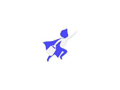 Market Hero Logo blue boy flying hero logo market