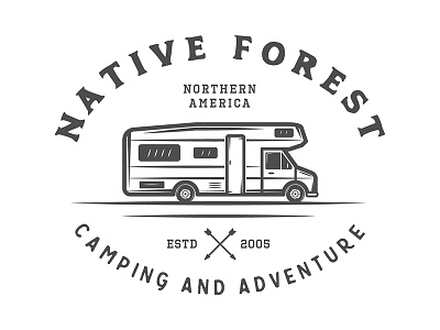 Camping and adventure Emblem adventure badge camping emblem forest logo nature travel vintage