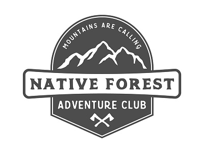Vintage adventure badge adventure axe badge camping emblem logo mountain nature outdoor retro travel vintage