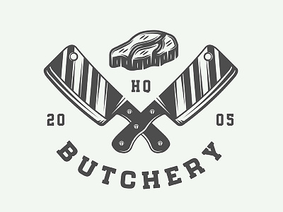 Vintage butchery emblem