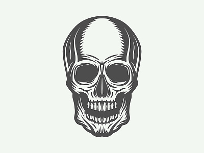 Vintage skull anatomy design emblem halloween head illustration lines logo monochrome scary skull vector