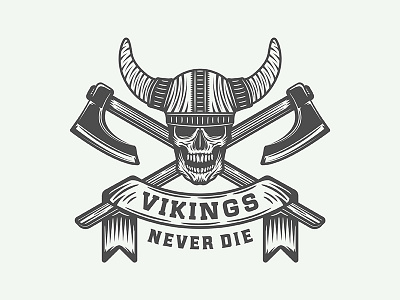 Motivational Poster "Vikings never die"