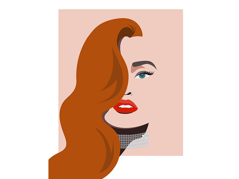 Diamonds are a girl's best friend redhead diamonds fashion illustration fashion illustration design vector adobe illustrator