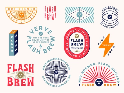 Verve Flash Brew badge brew can coffee cold brew flash illustration sticker verve