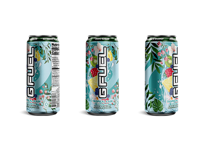 GFuel: Tropical Rain Can (re-design) branding design energy energy drink esports gfuel graphic design illustration logo package packaging product rebrand splash tropical rain tub design typography ui ux vector