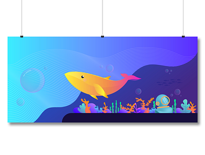 Galaxy Whale 3d animation art branding colorful design freehand futuristic graphic design illustration logo ocean poster sea space under water vector water whale