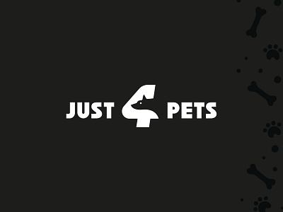 Just 4 Pets | Grooming & Goodies 4 bird bone branding cat design dog fish four logo logo design logodesign logos logotype minimal negative negative space pet shop pets