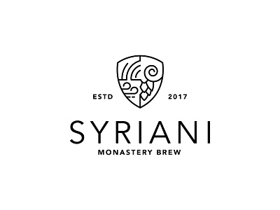 Syriani | Monastery Brew air ale ancient beer branding brew cyclades design emblem greece island logo logo design logodesign logos logotype minimal pick syros whop