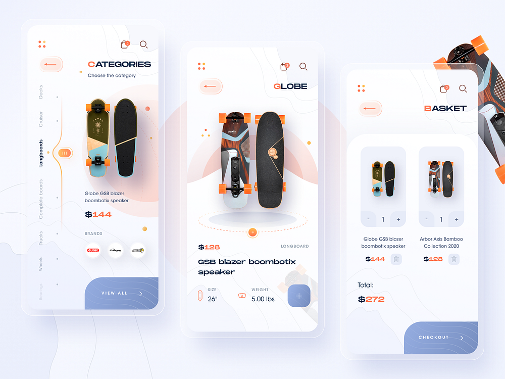 Skateboard online shop. IOS app by Andrew Vynarchyk on Dribbble