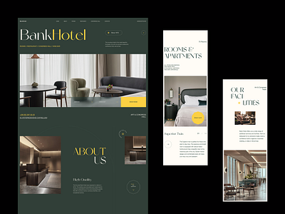 Bank hotel. Hotel website concept