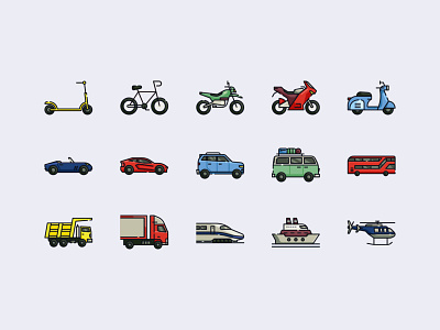 Transportation Icon Set icon icon design icon set iconography icons transportation