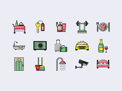 Hotel Icon Set hotel icon icon design icon designer iconography icons