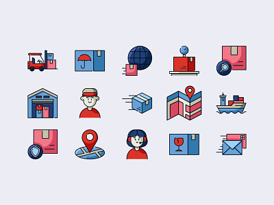 Shipping and Delivery Icon Set