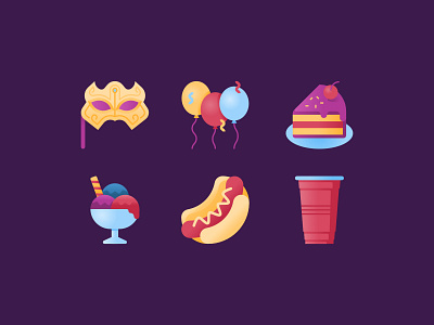 Party Icon Set design food food and drink icon icon design icon set iconography icons party