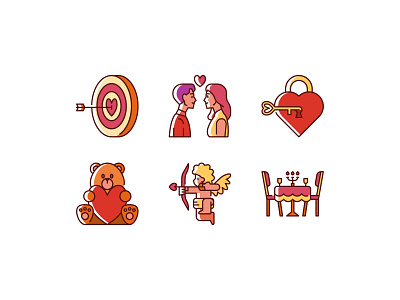 Valentine's Day Icon Set color omission design flaticon icon icon design icon set iconfinder iconography icons iconscout illustration love valentine valentines day