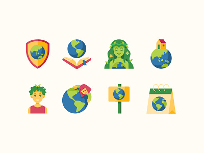 Mother Earth Day Icon Set design earth earth day ecology flaticon icon icon design icon pack icon set iconfinder iconography icons iconscout illustration mother earth nature visual art