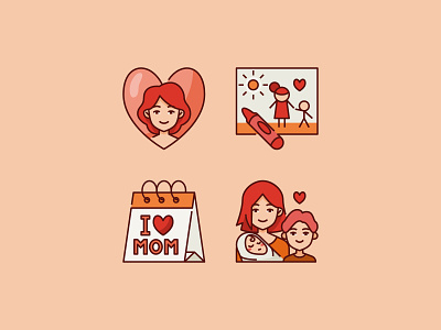 Mother's Day Icon Set design flaticon heart icon icon design icon set iconfinder iconography icons iconscout illustration love maternity mom mother motherhood mothers mothersday visual art